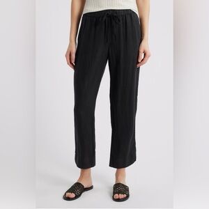Tapered Linen Pants Caslon Color Black Women’s Size M